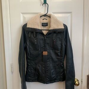 Simple Black Jacket with Cream Accents